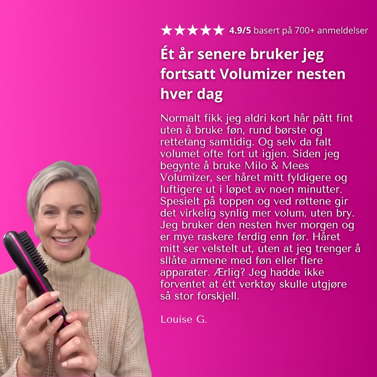 Rota Løft|Elektrisk Stylebrush for kort hår